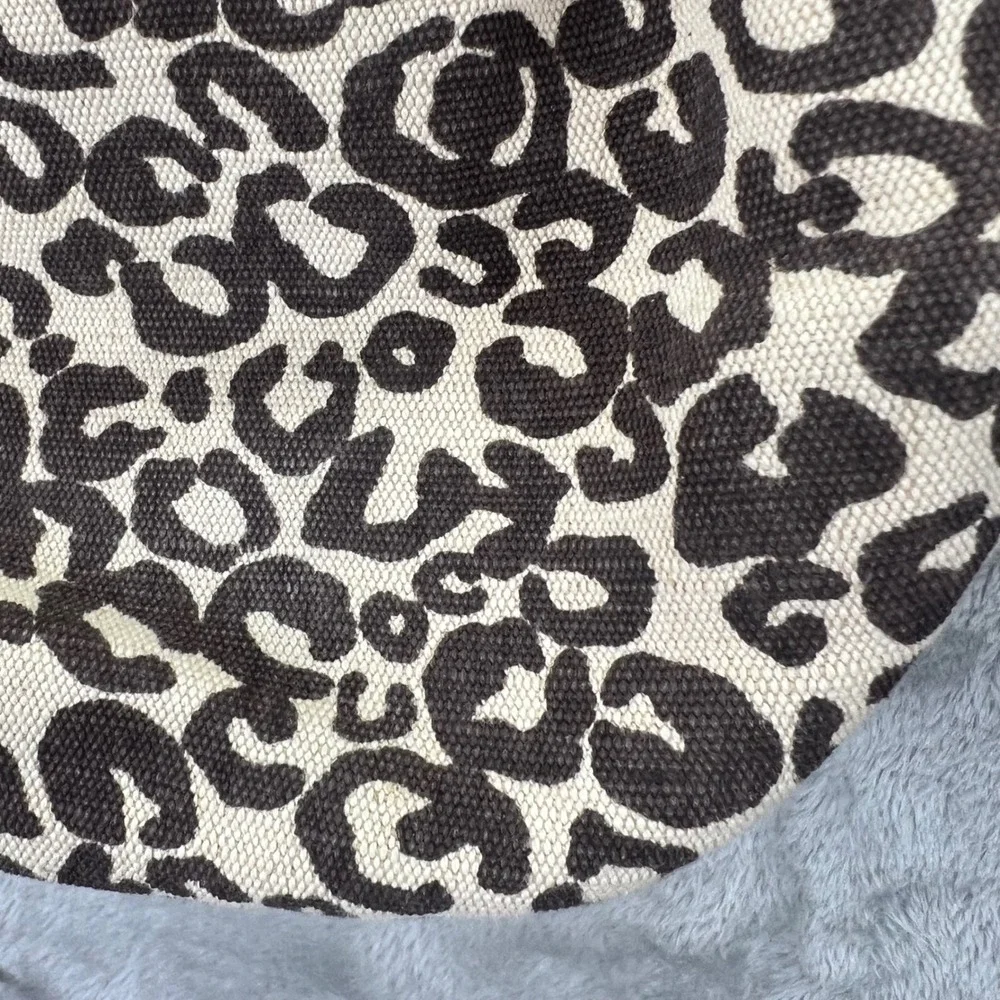 Antonio Melani Leopard Print Canvas‎ Leather Trim Satchel Mob Wife Indie Sleaze